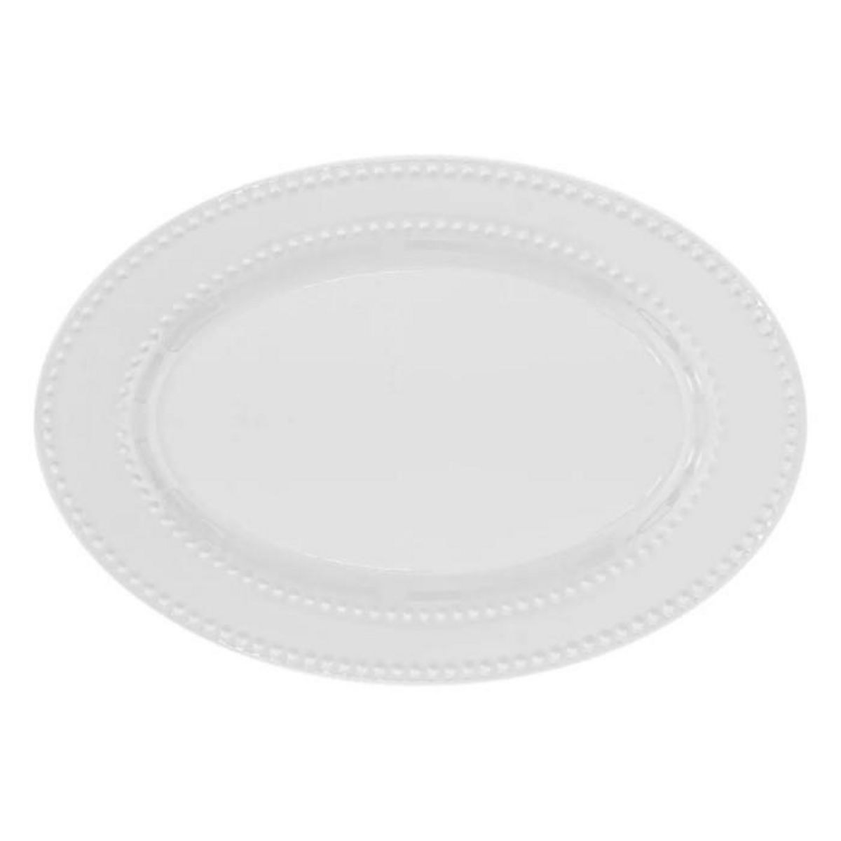 SECRET DE GOURMET Plat de Présentation en Porcelaine  Perle  33cm Blanc