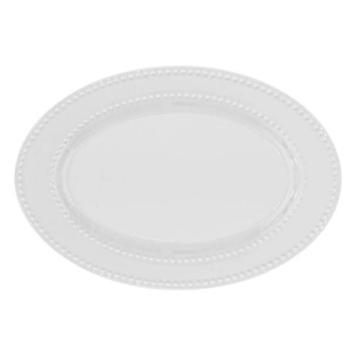 SECRET DE GOURMET Plat de Présentation en Porcelaine  Perle  33cm Blanc