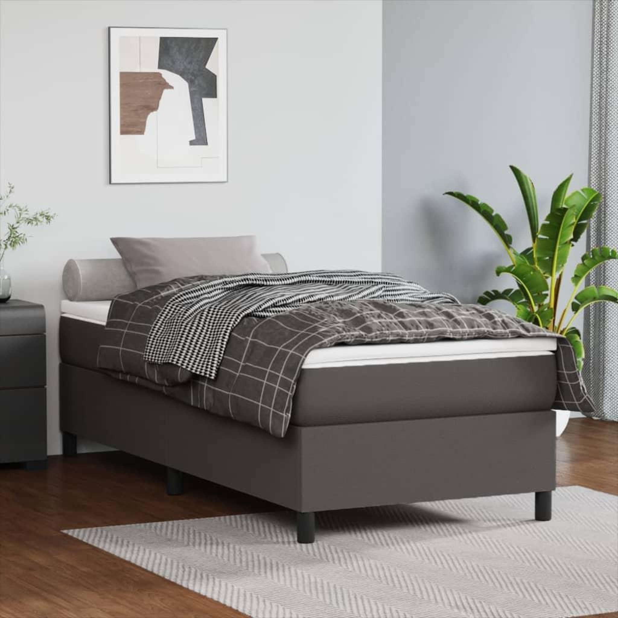 VIDAXL Cadre de lit sans matelas gris 100x200 cm similicuir