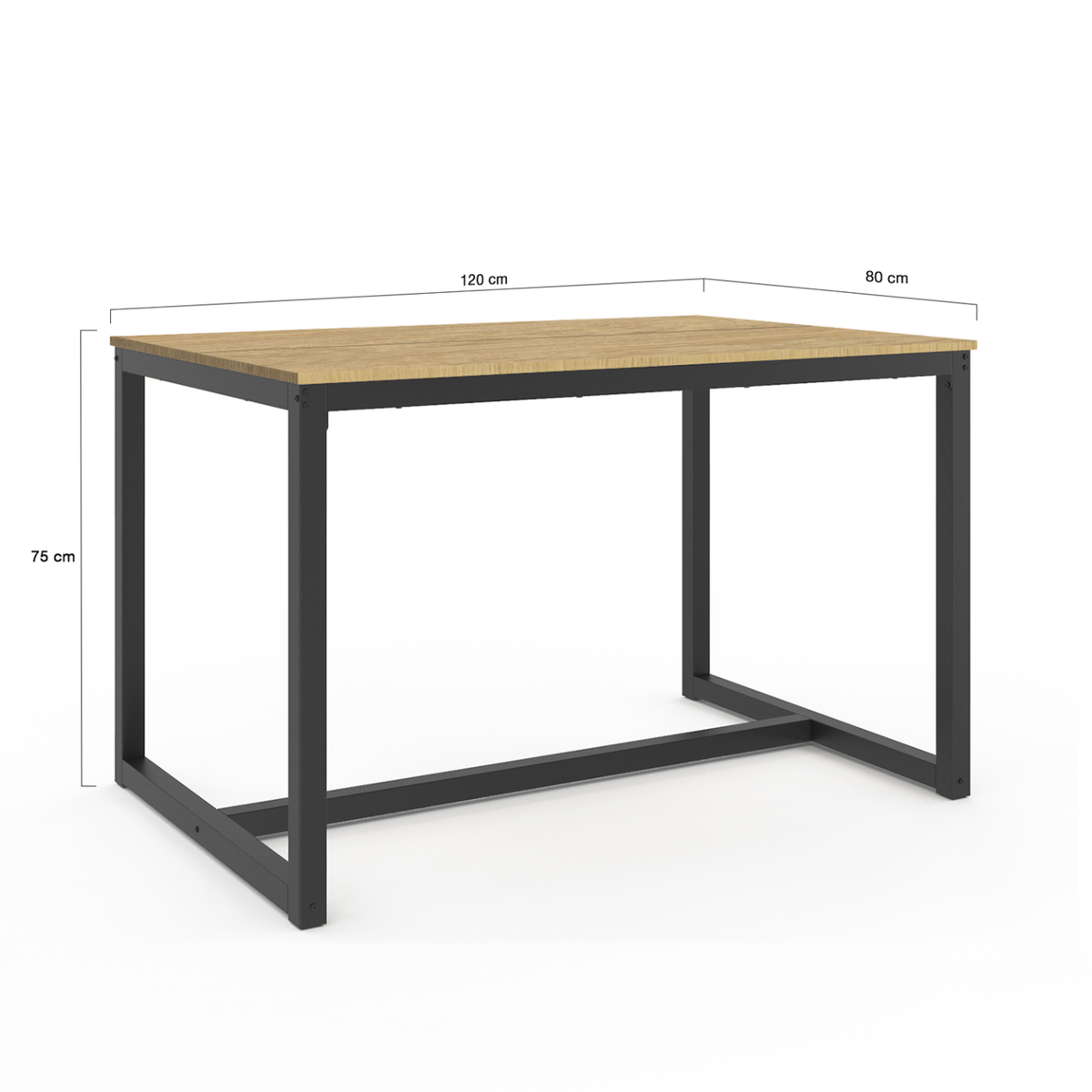 ID MARKET Table à manger rectangle DETROIT 6 personnes design industriel 120 cm