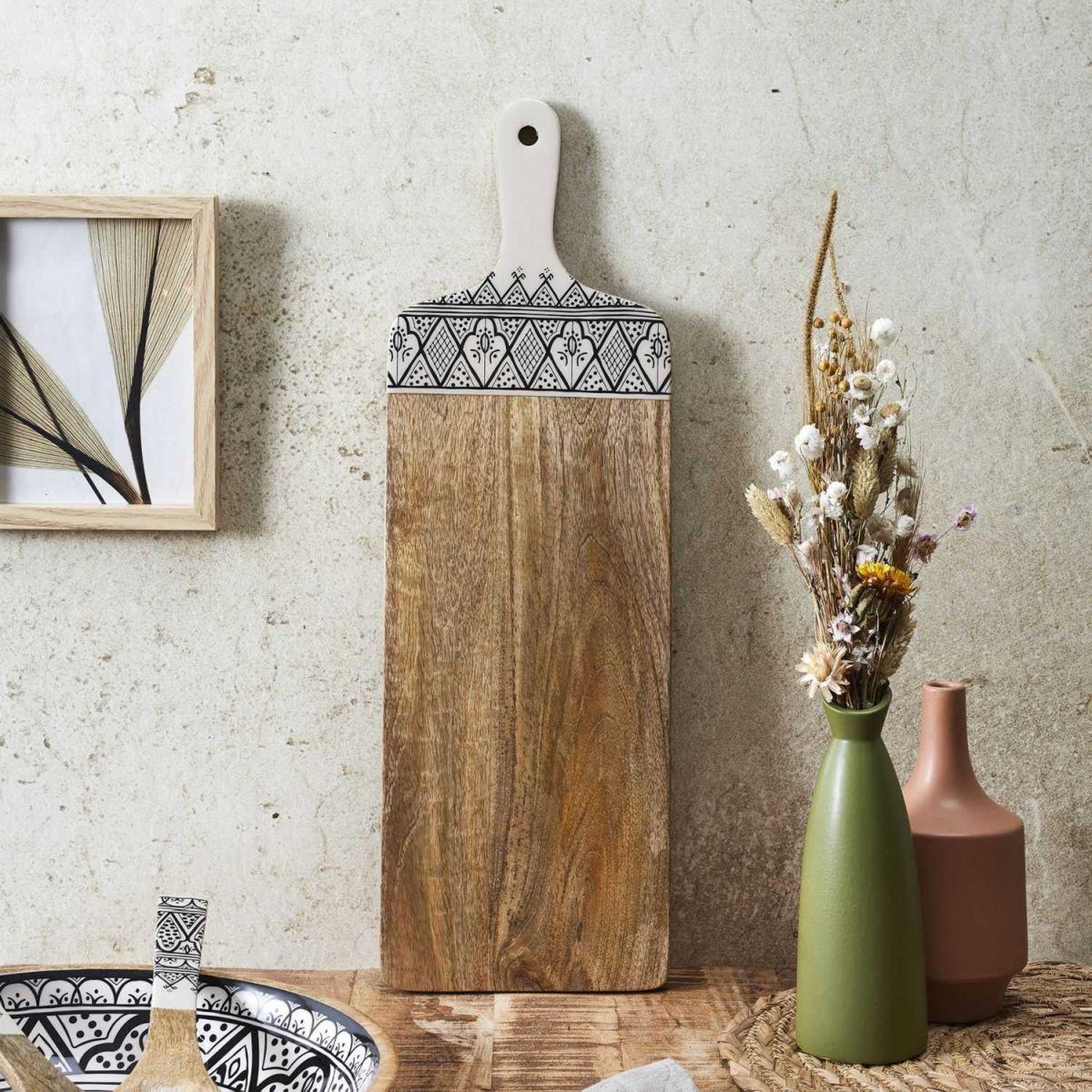 Voir la diapositive 4 : The Home Deco Factory Planche de présentation en bois  dune  58cm noir