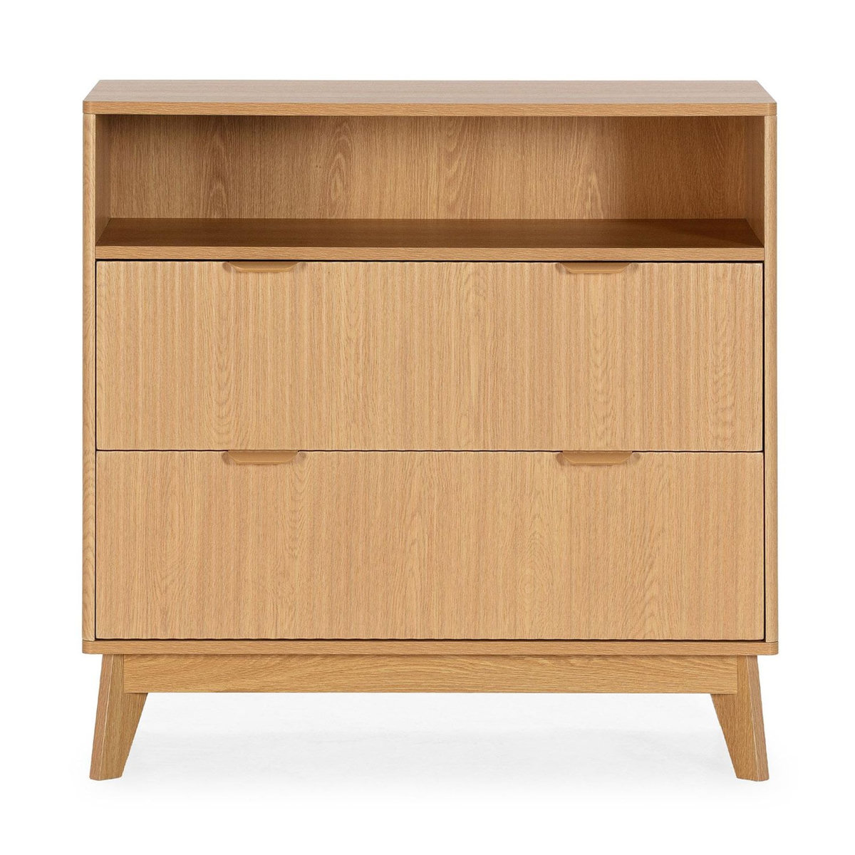 VS VENTA-STOCK Commode Oporto 2 tiroirs 1 étagère effet Chêne