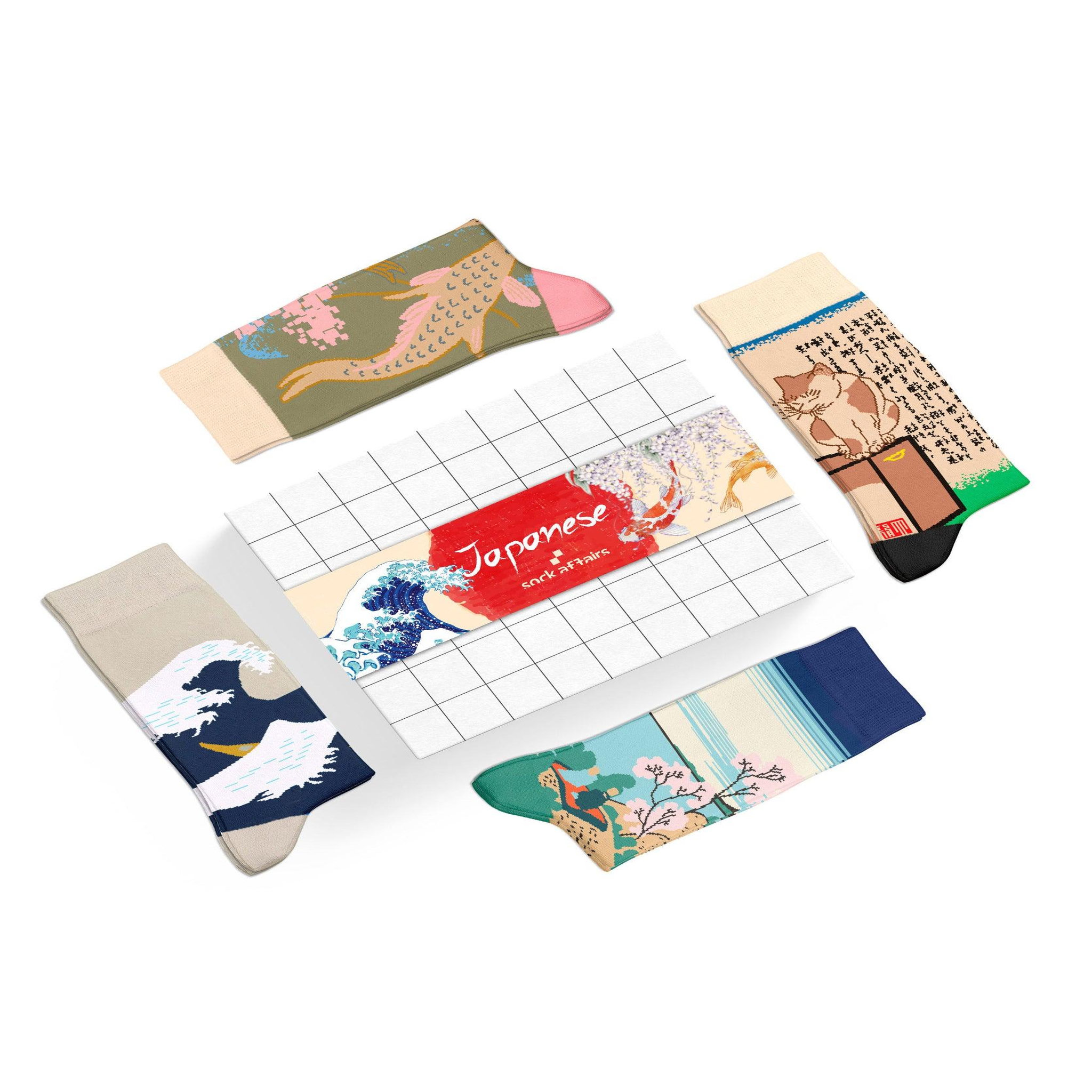 SOCK AFFAIRS Coffret chaussettes peintures japonaises. Coloris disponibles : Multicolore
