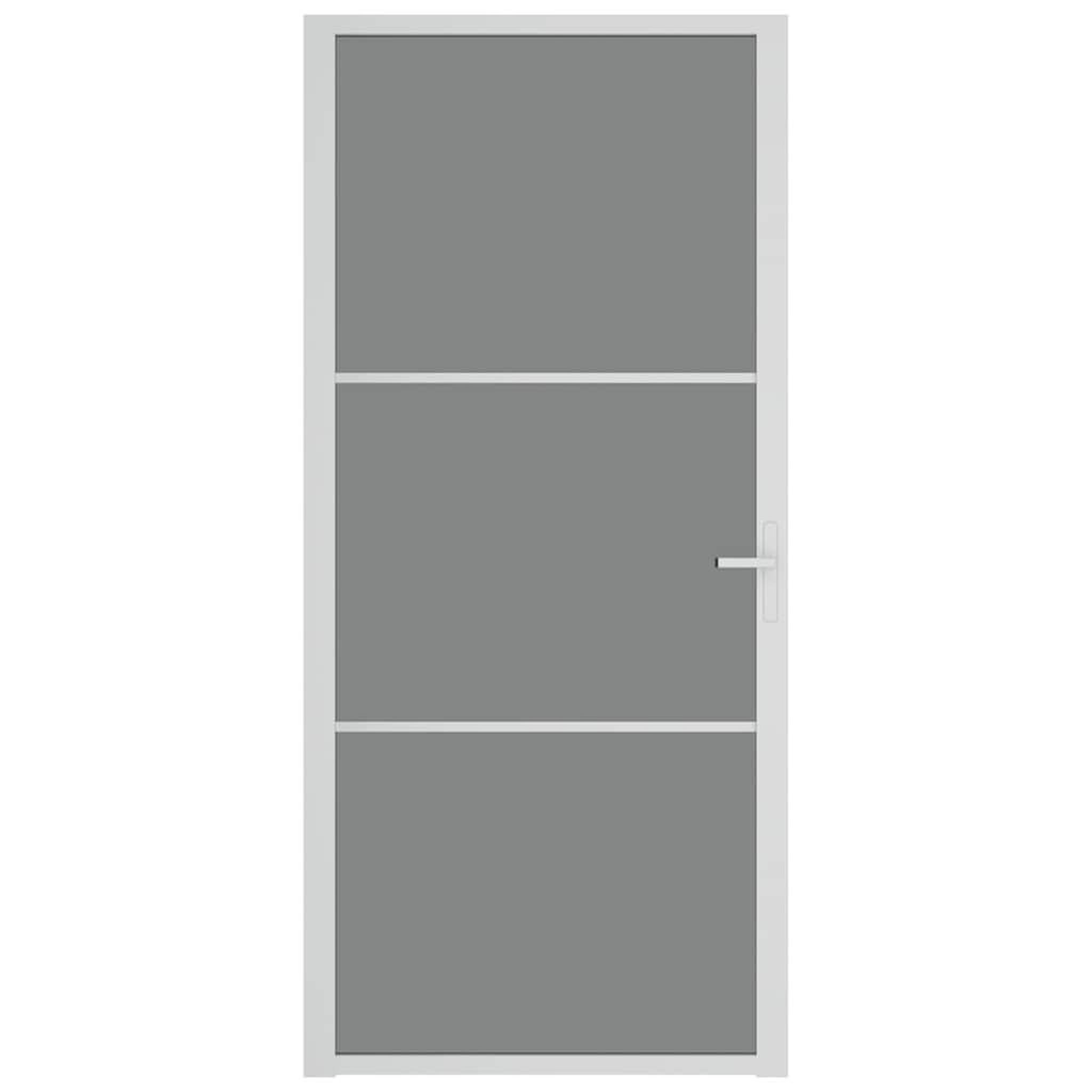 Voir la diapositive 3 : VIDAXL Porte interieure 93x201,5 cm blanc verre esg et aluminium