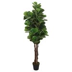 VIDAXL Ficus lyrata artificiel 134 feuilles 120 cm vert