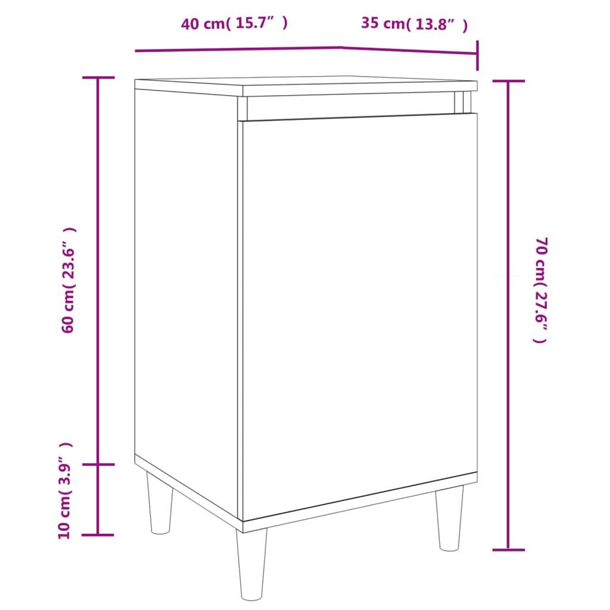 Voir la diapositive 6 : VIDAXL Tables de chevet 2 pcs sonoma gris 40x35x70cm bois d'ingenierie