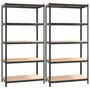 Voir la diapositive 2 : VIDAXL Etageres a 5 niveaux 2pcs Anthracite Acier et bois d'ingenierie