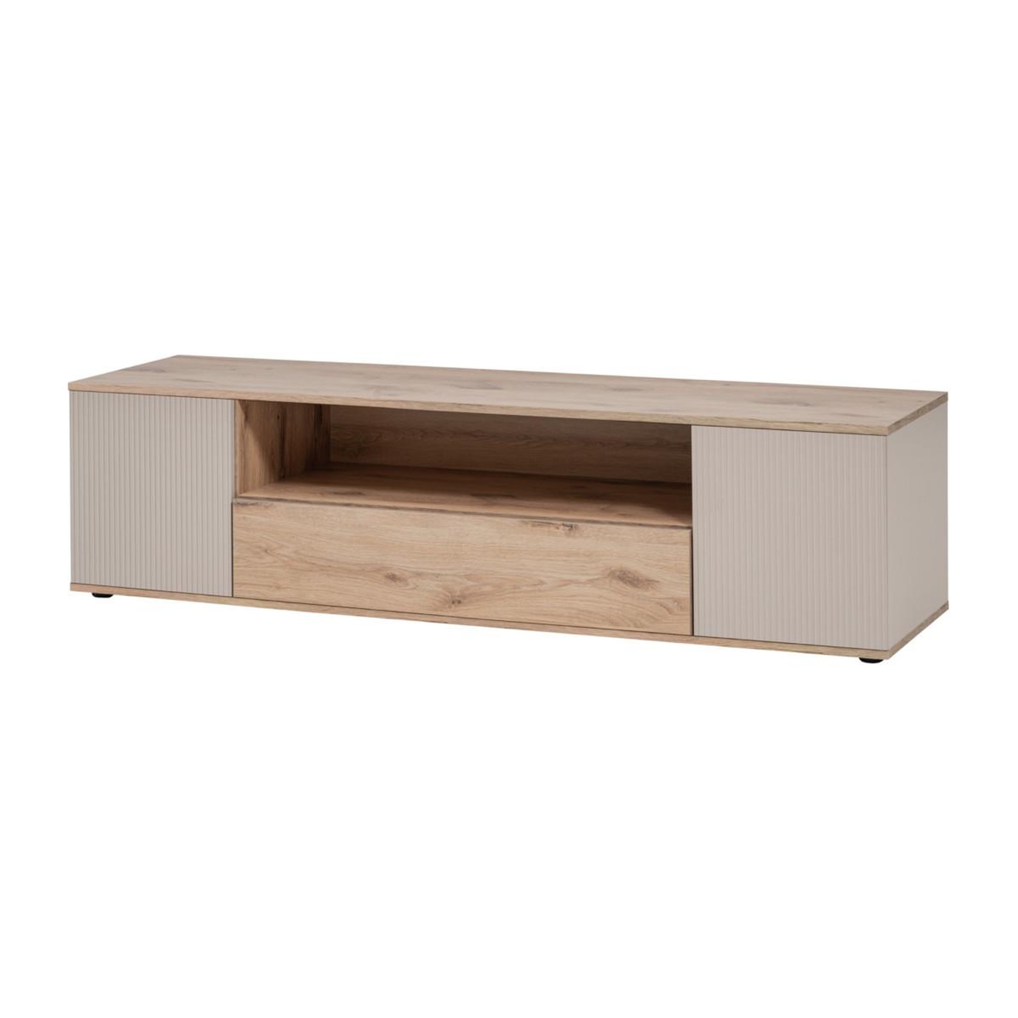 Voir la diapositive 3 : Paris Prix Meuble tv rainuré  catalina  160cm naturel