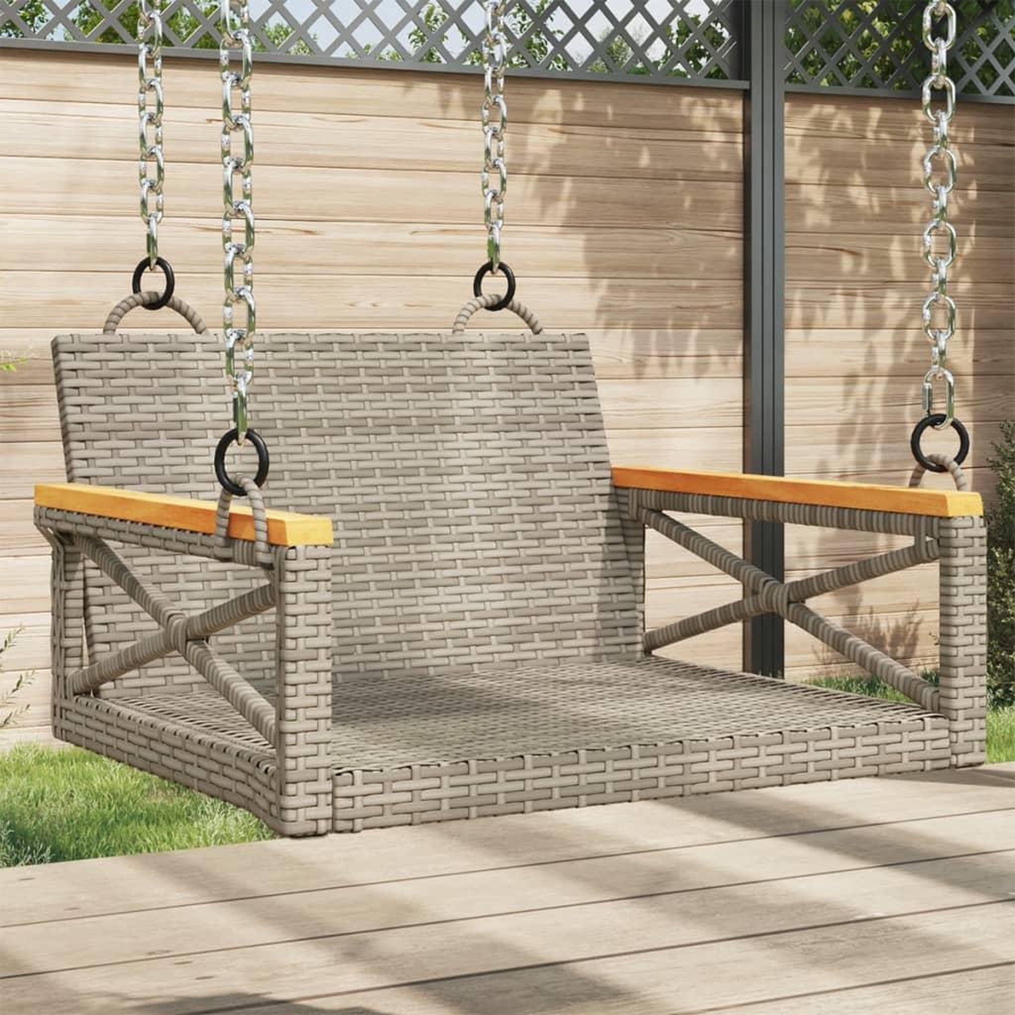 VIDAXL Balancelle gris 63x62x40 cm resine tressee