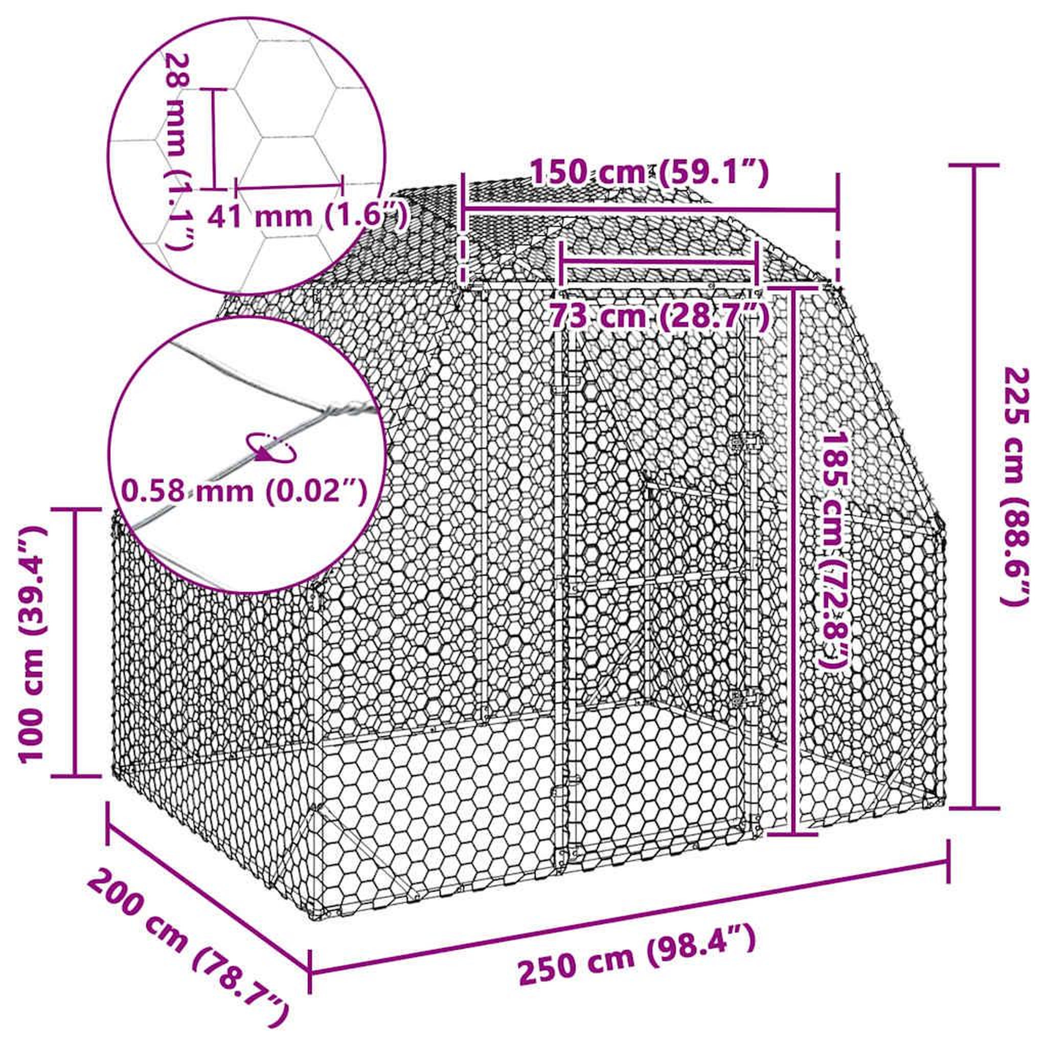 Voir la diapositive 6 : VIDAXL Poulailler 2,5x2x2,25 m acier galvanise