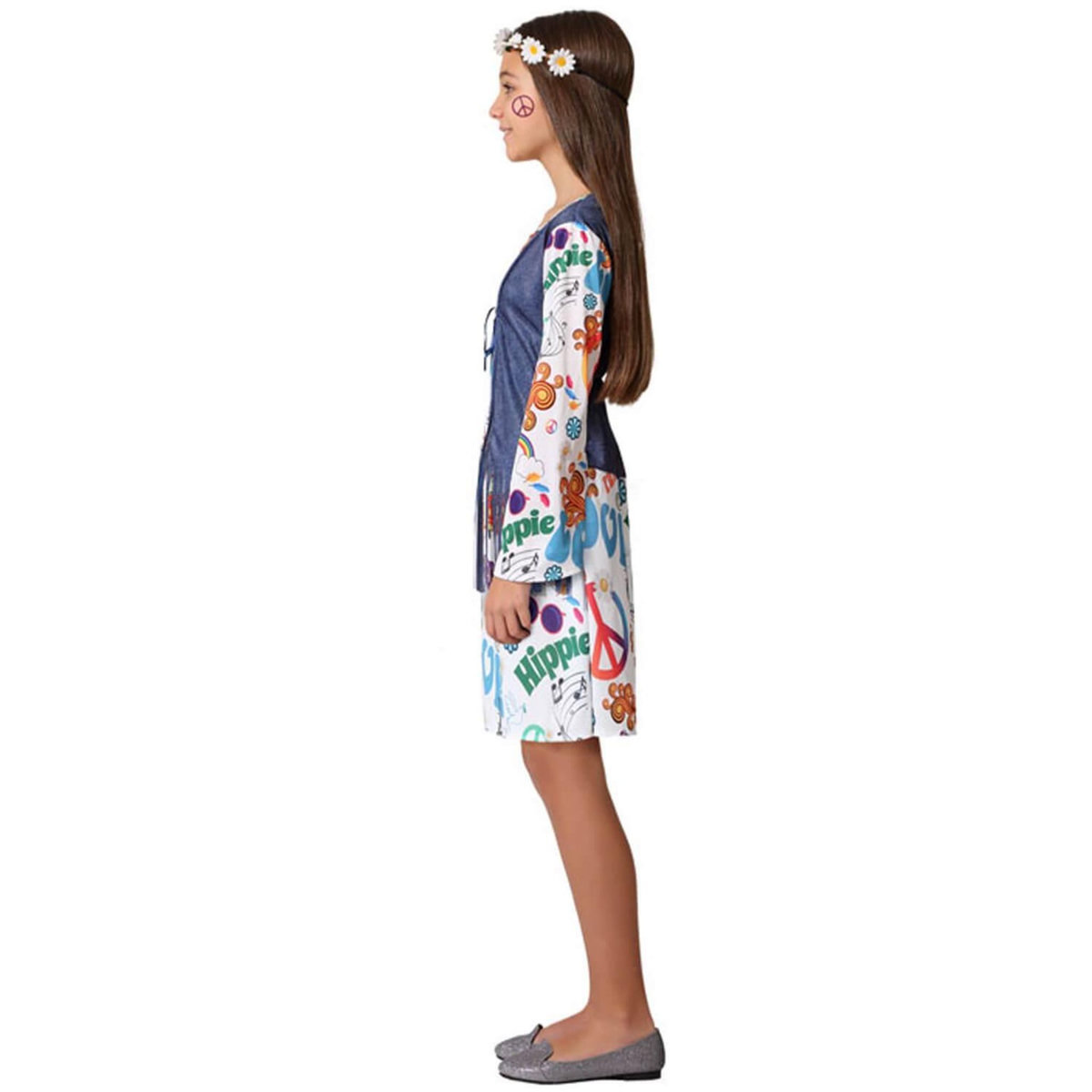 ATOSA Déguisement Robe Hippie - Fille - 10/12 ans (140 à 152 cm)