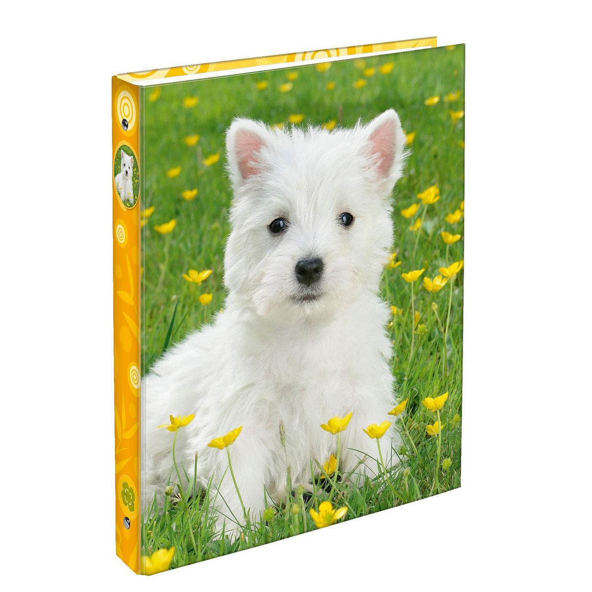 Classeur rigide A4 dos 40mm Animaux domestiques Chien blanc