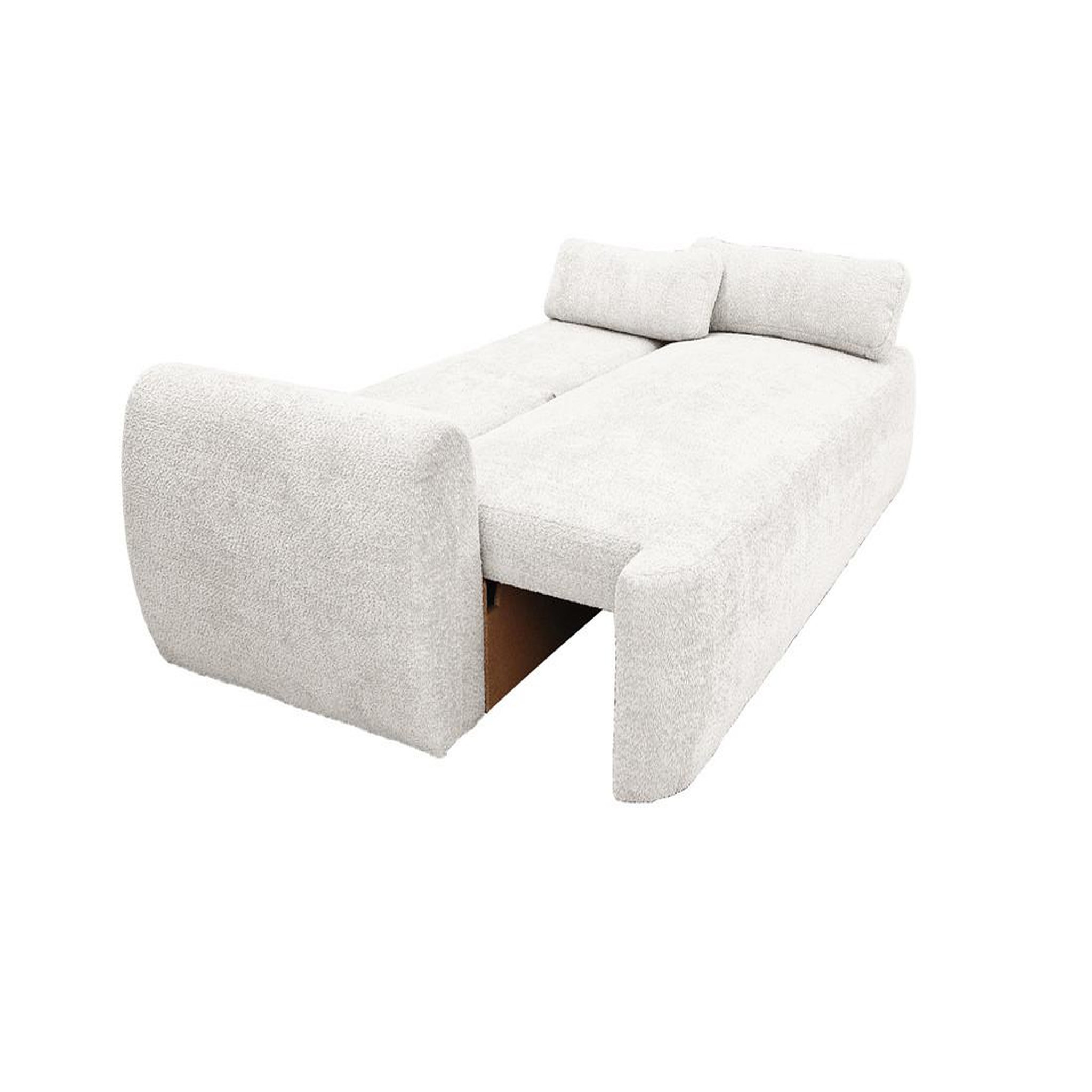 Voir la diapositive 2 : BEST MOBILIER Mahina - canapé droit 3 places - convertible avec coffre - en tissu bouclette