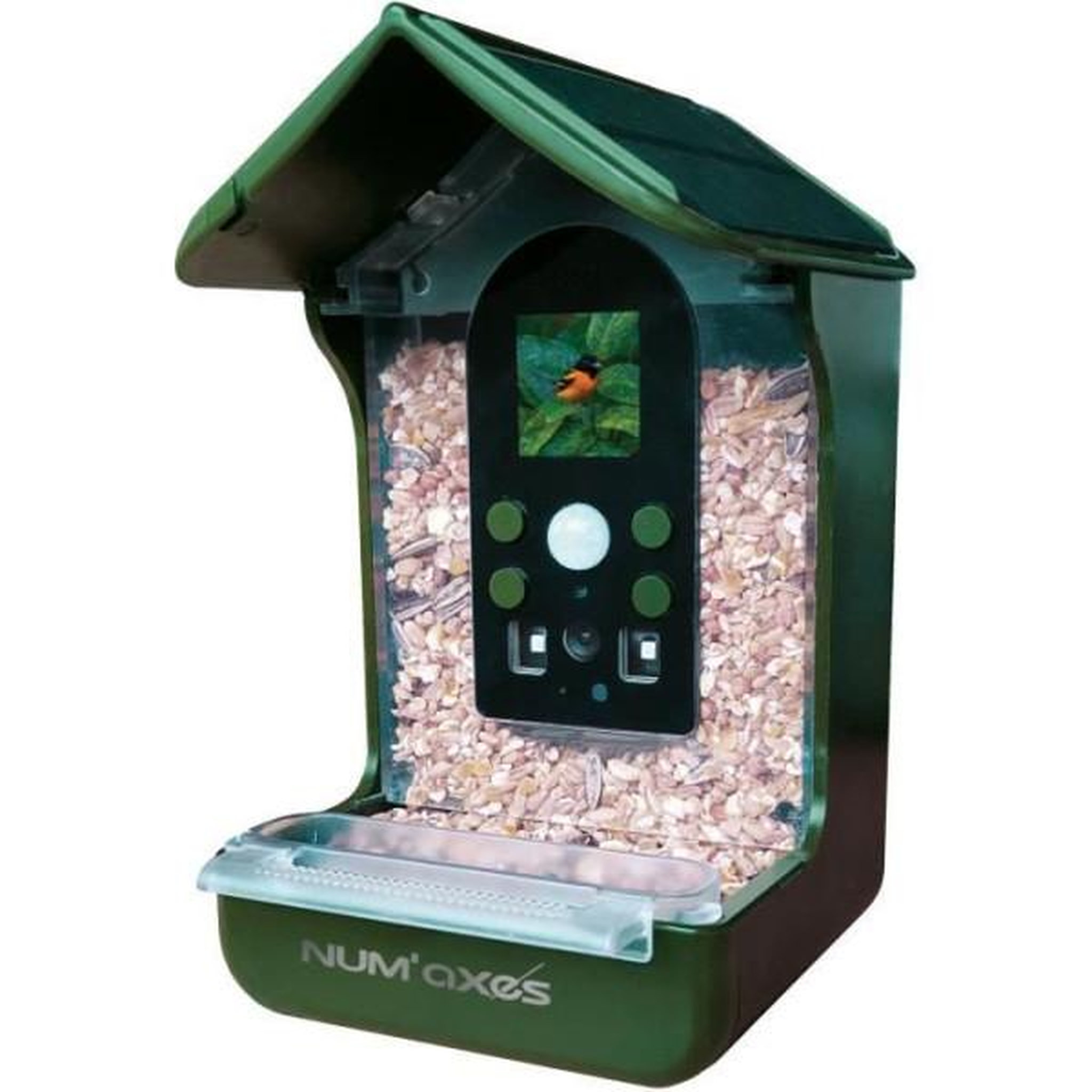 Voir la diapositive 3 : NUM'AXES Mangeoire / abreuvoir pour oiseaux avec caméra intégrée - NUM'AXES - CAM1074 - 120 ° - Vert