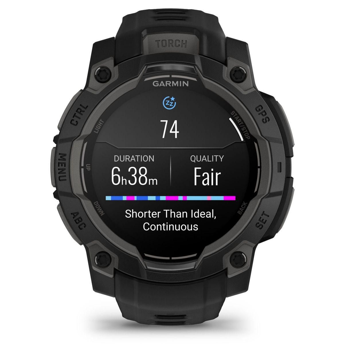 GARMIN Montre sport Instinct3 Amoled 45mm Noir Bracelet noir