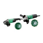HIKOKI Pack de 2 meuleuses (G13STA 600 W G23ST 2000 W) avec 2 disques diamants en boîte carton HIKOKI KG23SAYBZ