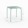 Voir la diapositive 4 : Rendez vous déco Table de jardin carrée en métal vert clair 4 personnes-Yumi