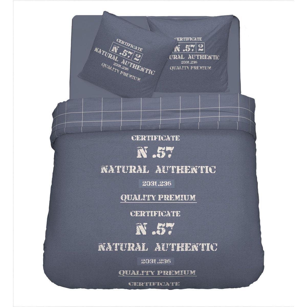 Parure housse de couette en coton 57 fils  CERTIFICATE