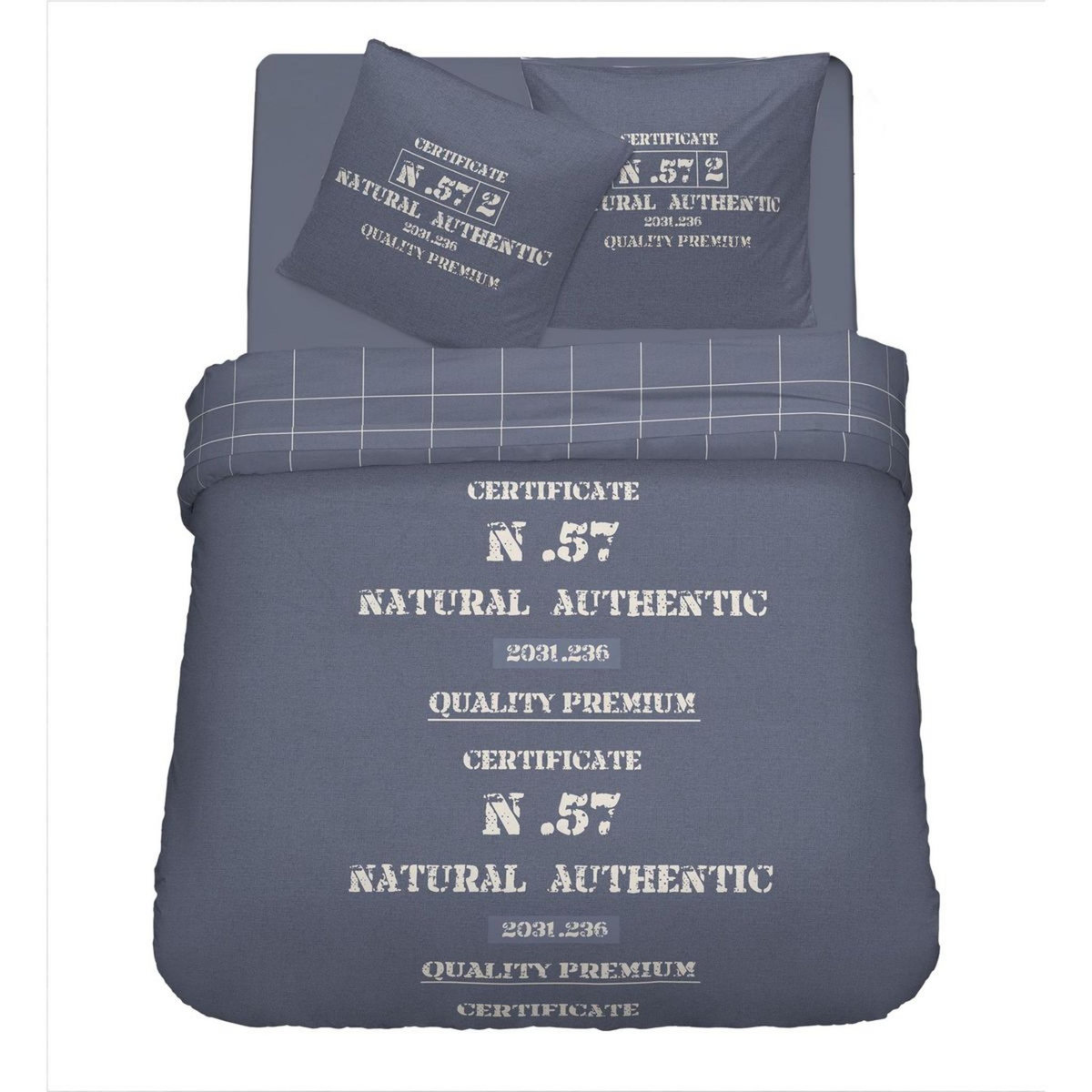 Parure housse de couette en coton 57 fils  CERTIFICATE