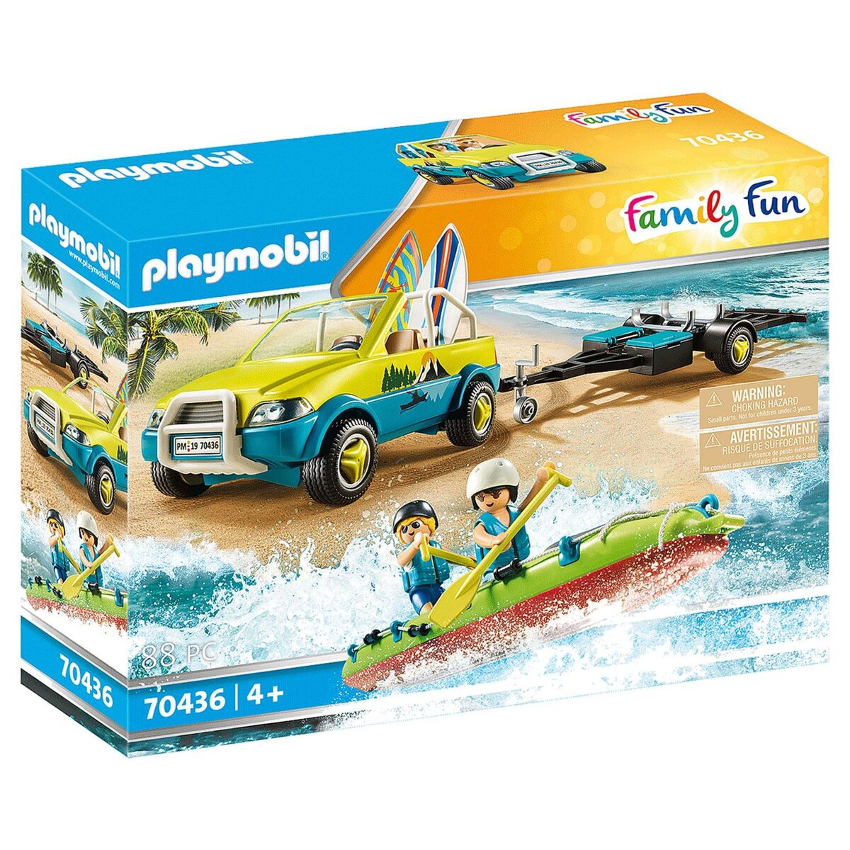 PLAYMOBIL 70436 - Family Fun - Voiture avec canoë