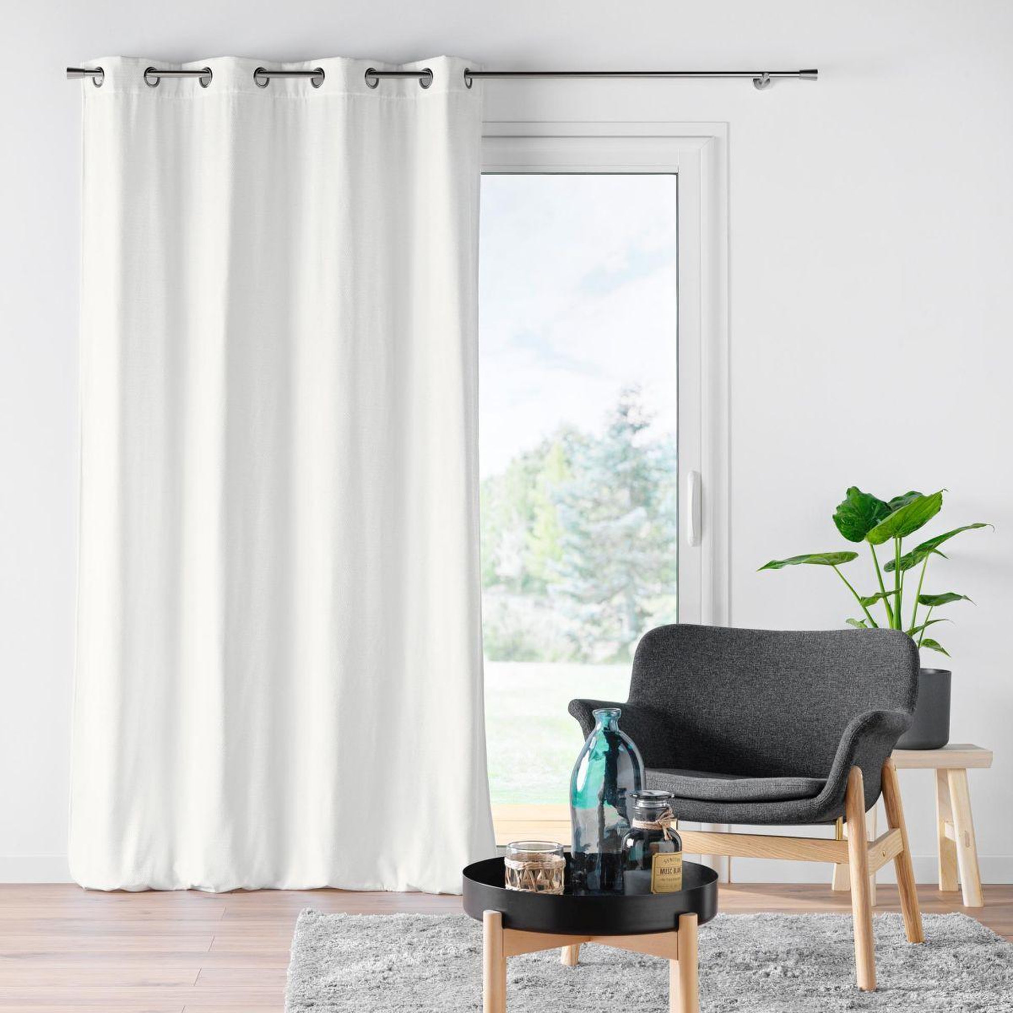 Voir la diapositive 5 : Douceur d'Intérieur Rideau à œillets en velours  mika  140x260cm blanc