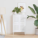 VIDAXL Portes d armoire à persiennes 4 pcs blanc 39,5x29,5 cm