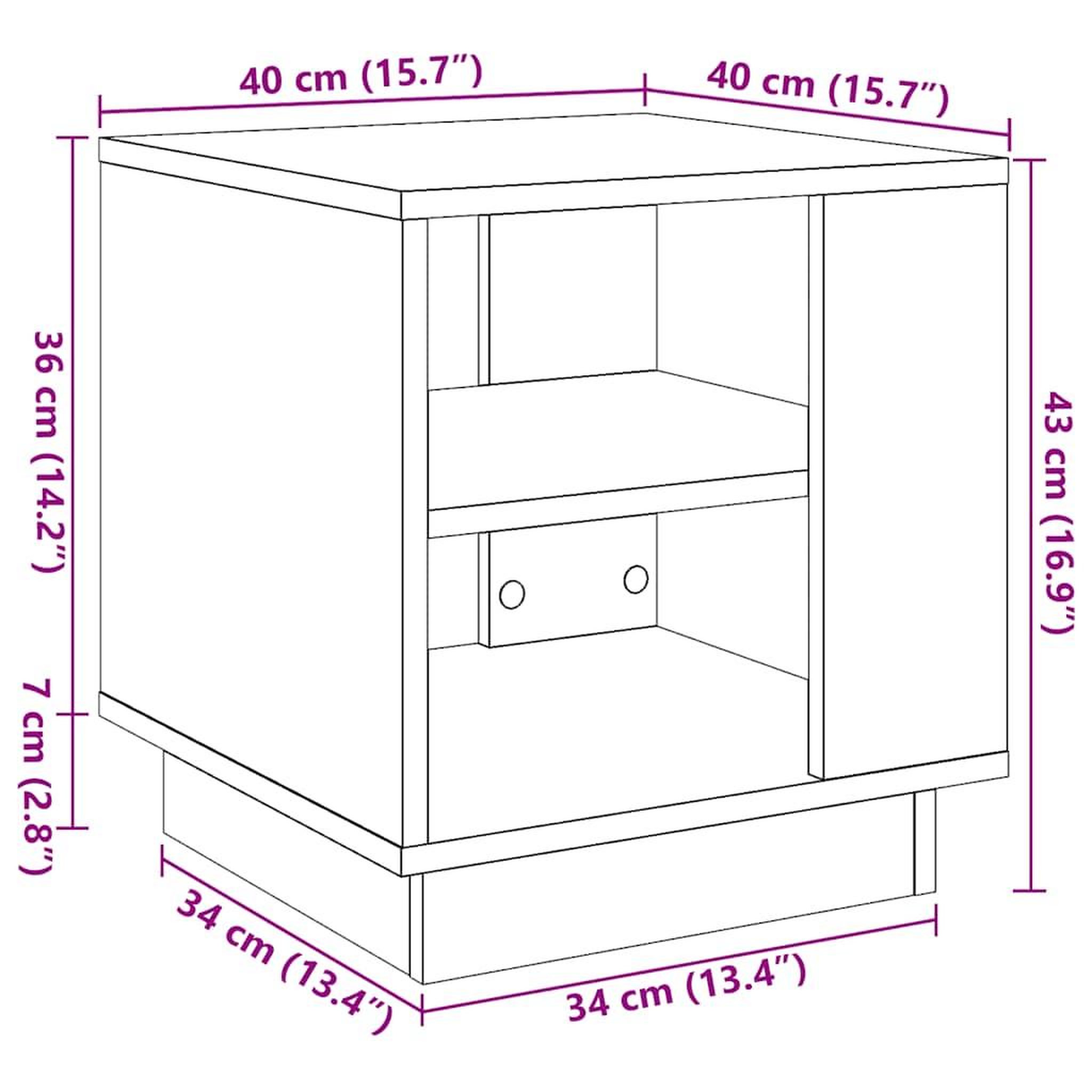 Voir la diapositive 6 : VIDAXL Table basse vieux bois 40x40x43 cm bois d'ingenierie