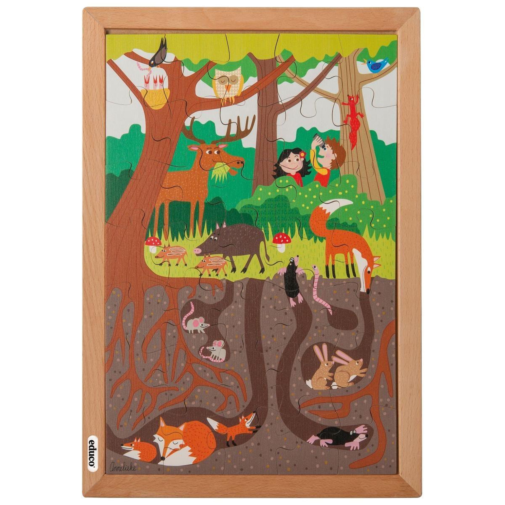 Voir la diapositive 2 : EDUCO Dessus et dessous - dans la forêt — 35 pièces de puzzle