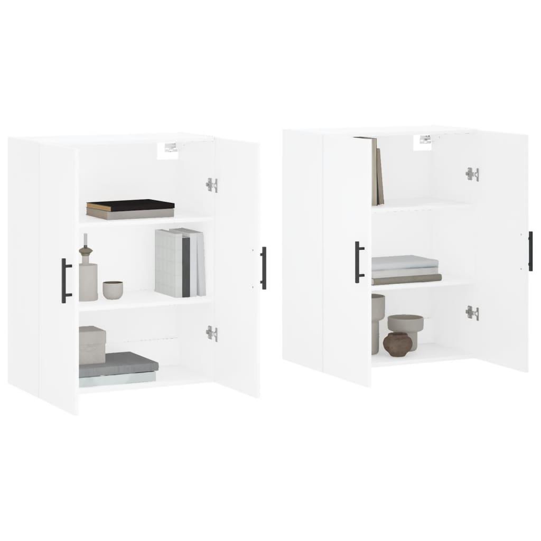 Voir la diapositive 3 : VIDAXL Armoires murales 2 pcs blanc 69,5x34x90 cm
