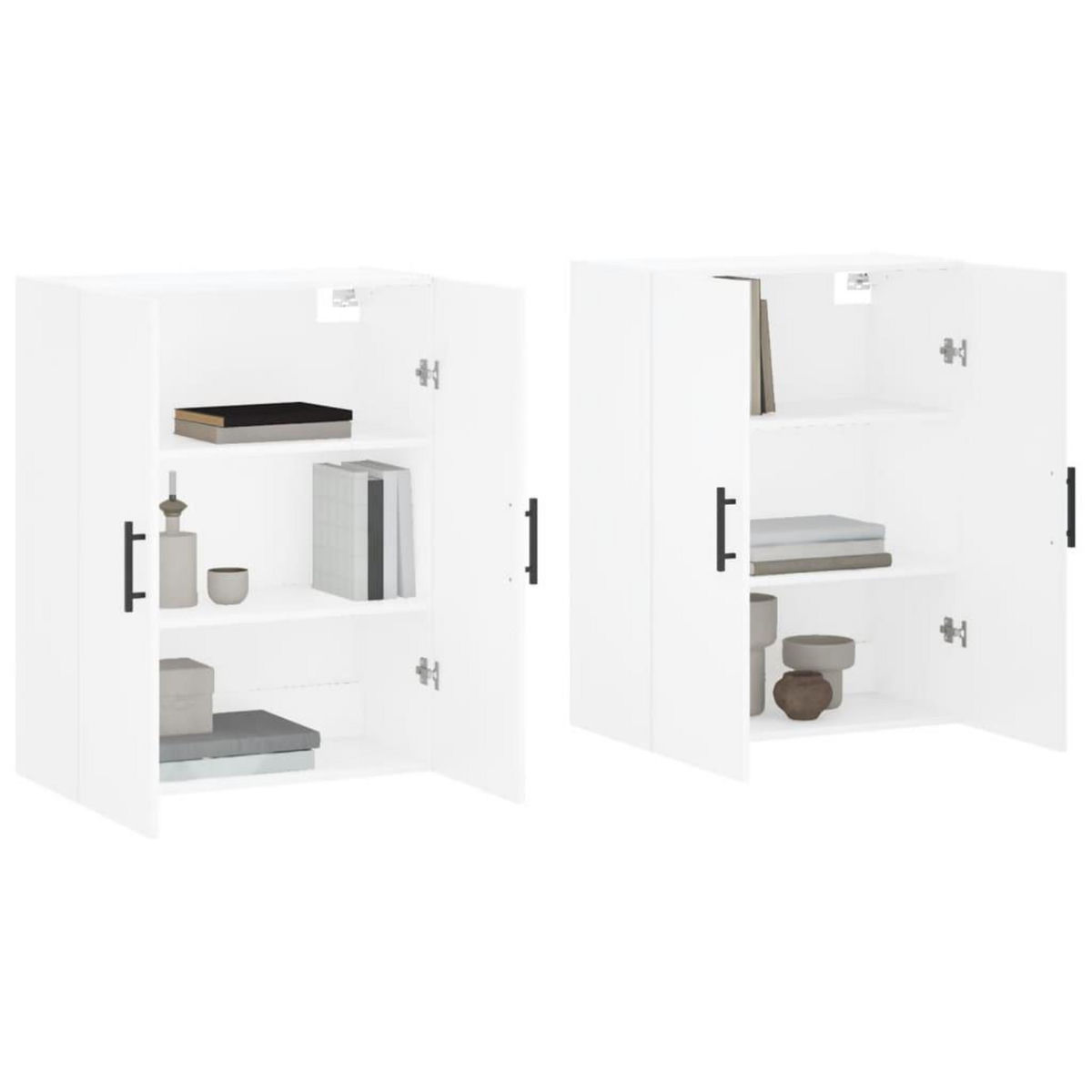 VIDAXL Armoires murales 2 pcs blanc 69,5x34x90 cm