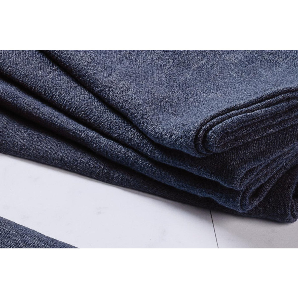 BJORN Serviette de table - 6 pièces - Lin et coton bleu nuit