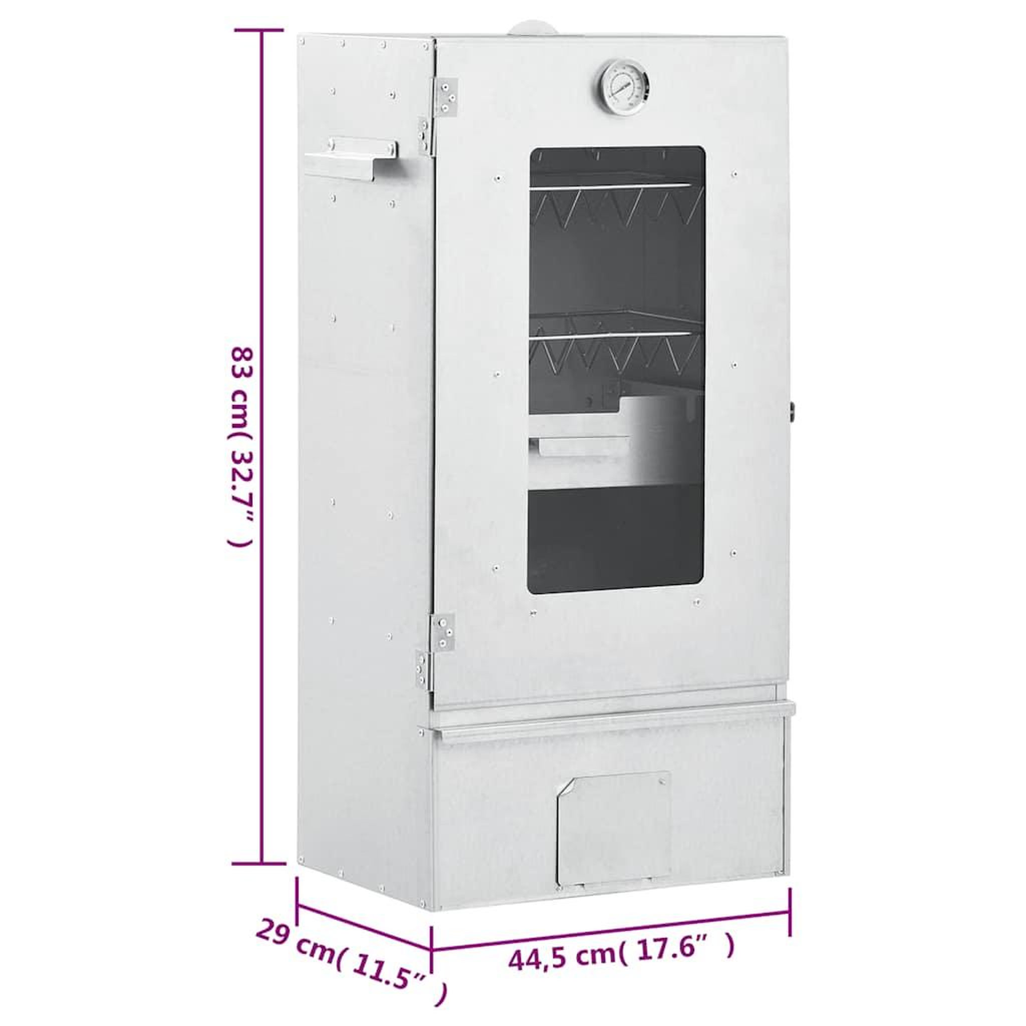 Voir la diapositive 6 : VIDAXL Fumoir a four a barbecue avec table acier galvanise
