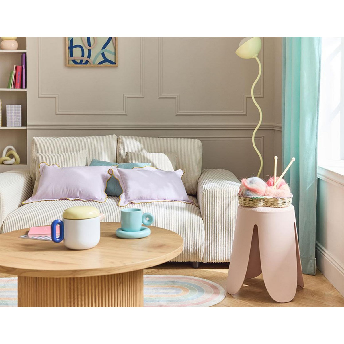 LISA DESIGN Garance - canapé droit 2 places - en velours côtelé