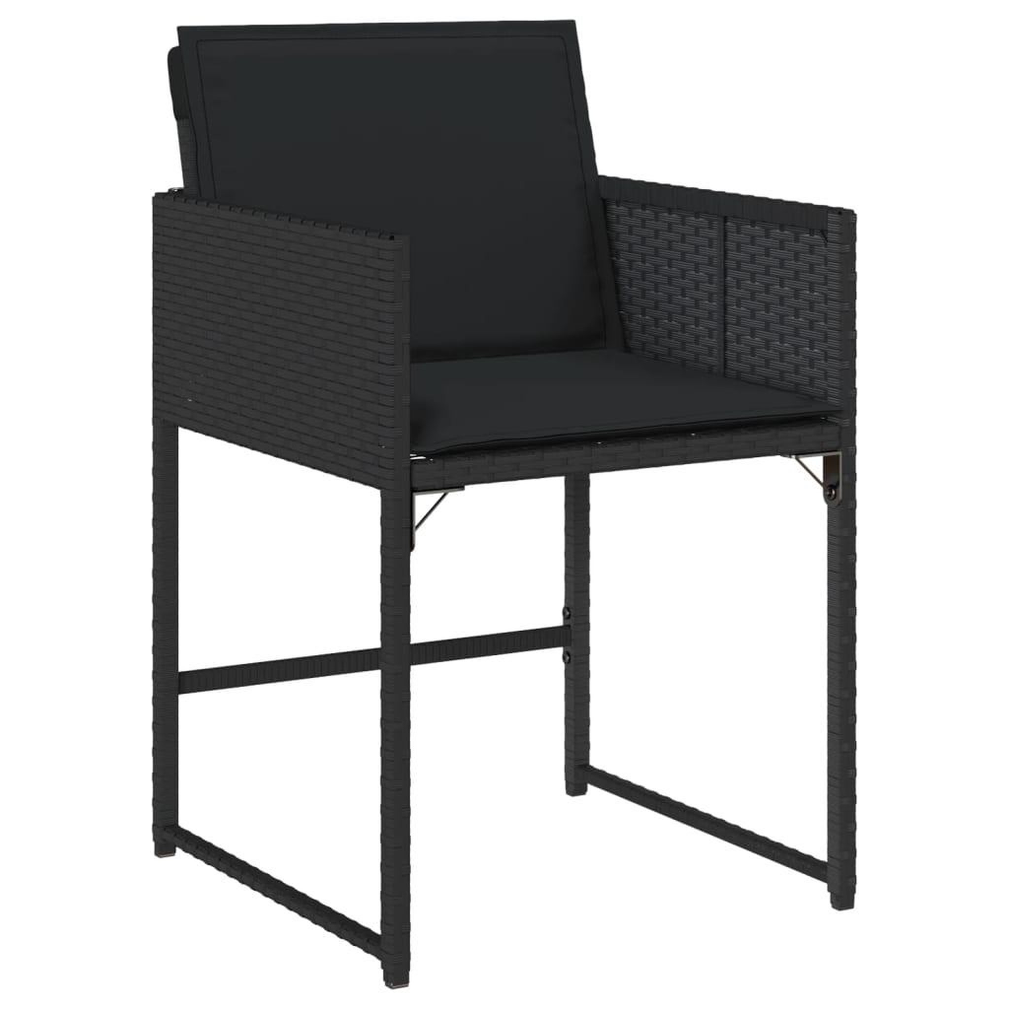 Voir la diapositive 3 : VIDAXL Ensemble a manger de jardin coussins 7pcs Noir Resine tressee