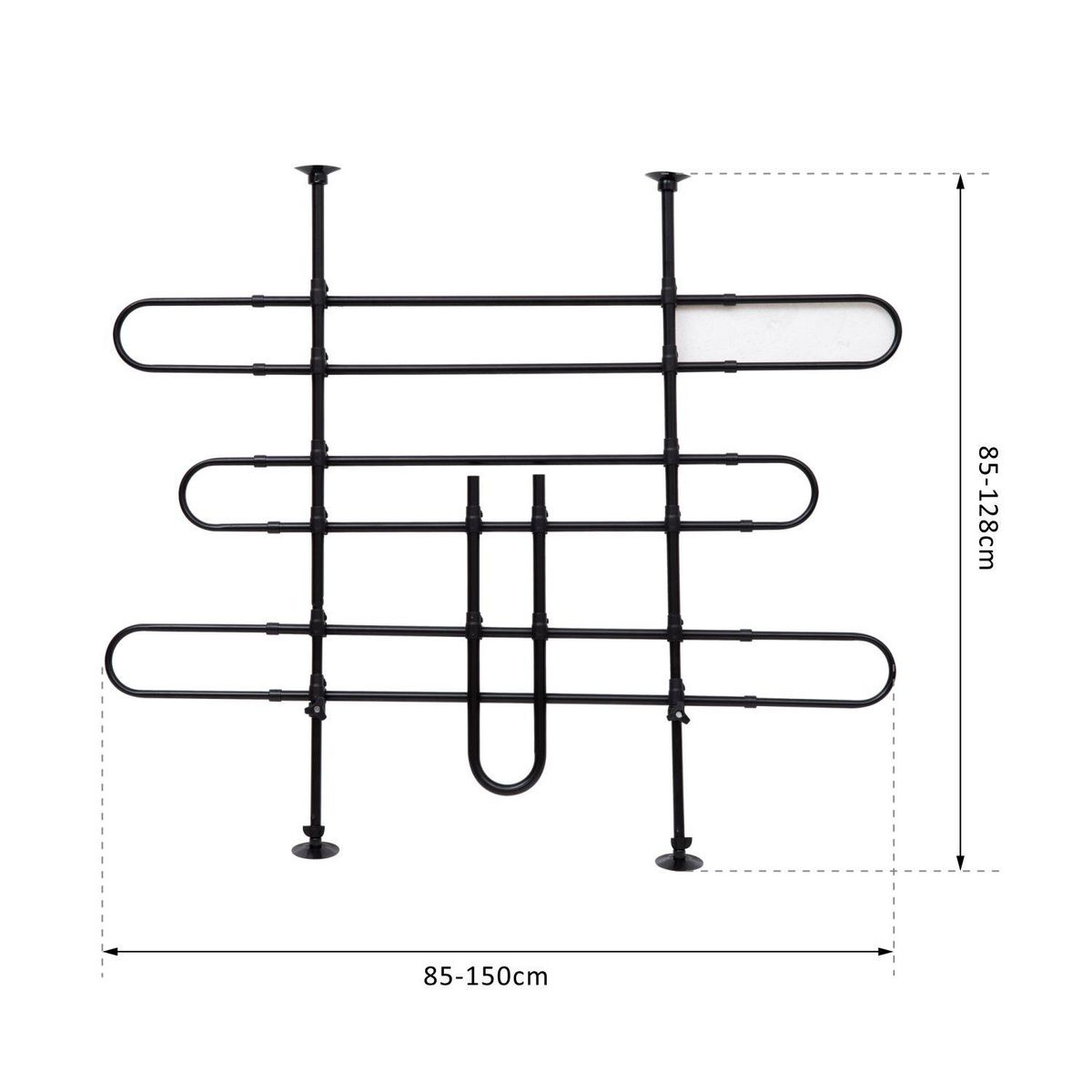 PAWHUT Grille de séparation extensible voiture barrière de sécurité barre réglable pour chien noir