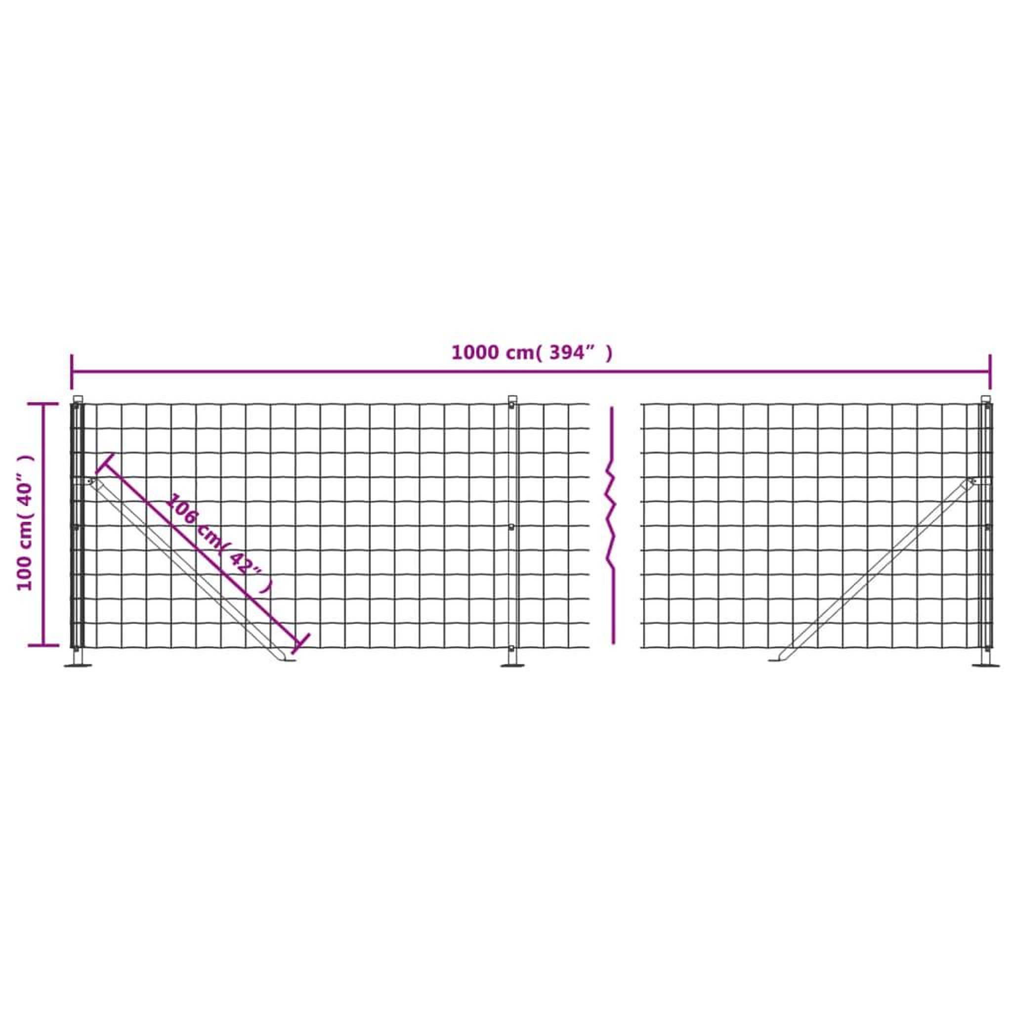 Voir la diapositive 6 : VIDAXL Cloture en treillis metallique avec bride vert 1x10 m