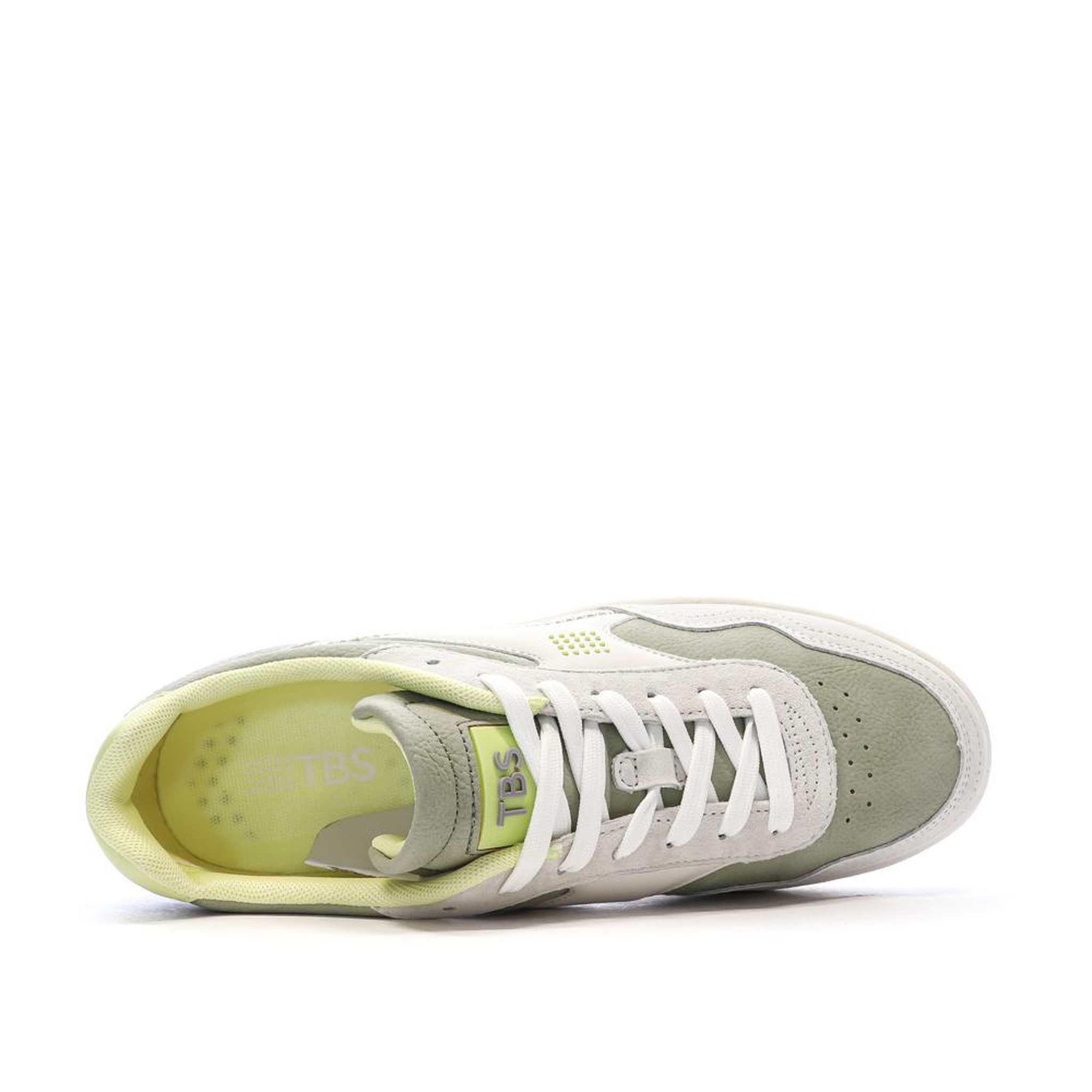 Voir la diapositive 4 : TBS Baskets Crème/Verte Homme TBS ALMERIO