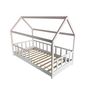 Voir la diapositive 4 : Lit cabane 90 x 190 cm + sommier + barrière TIKI