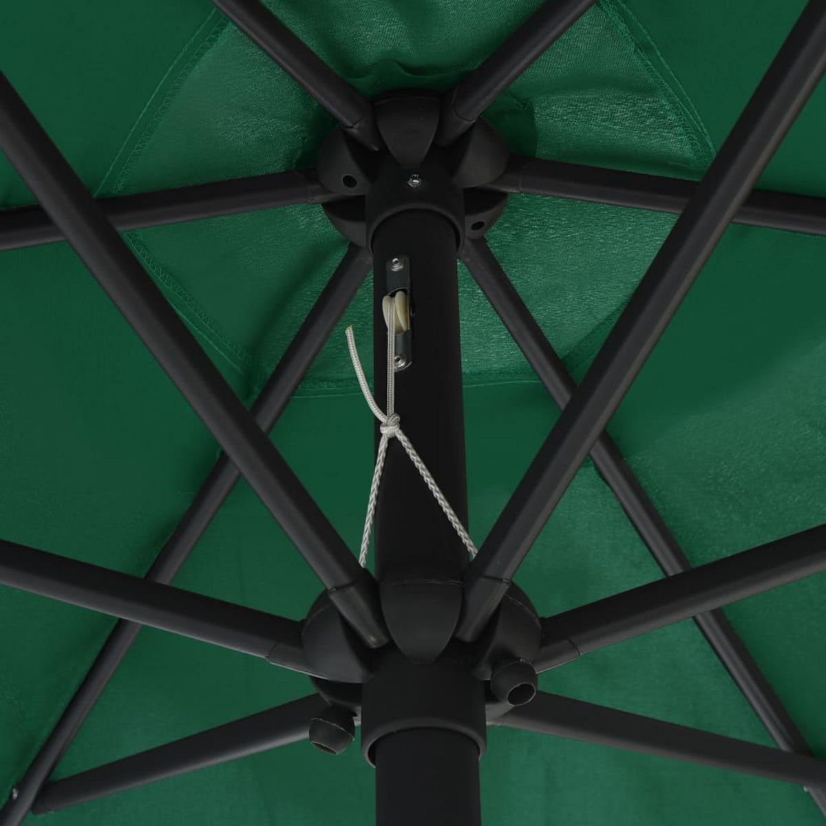 VIDAXL Parasol de jardin avec lumieres LED et mat en aluminium vert
