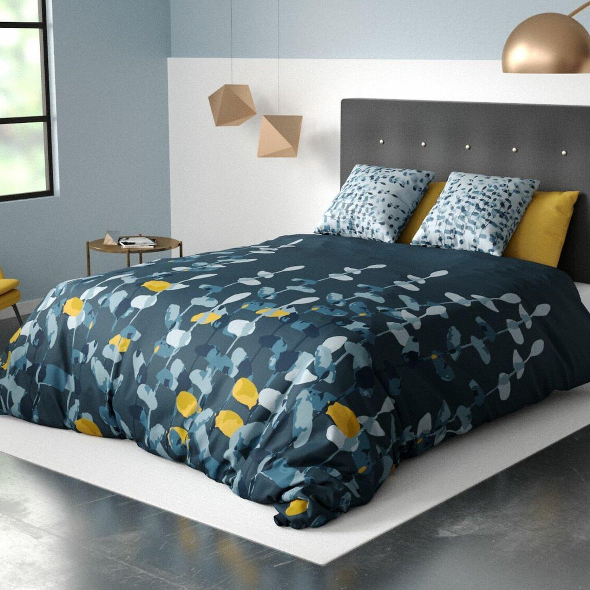 Voir la diapositive 1 : Les Ateliers du Linge Parure housse de couette 100% coton 47 fils/cm2-lunaria