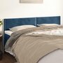 Voir la diapositive 1 : VIDAXL Tetes de lit 2 pcs Bleu fonce 100x5x78/88 cm Velours