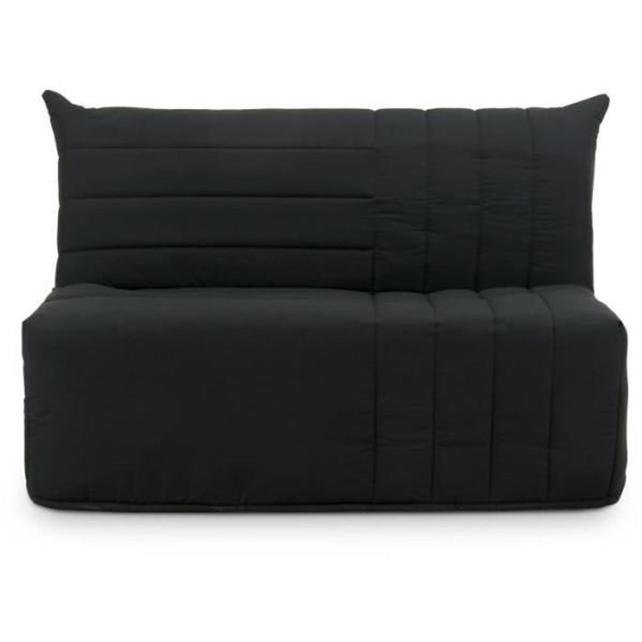 Voir la diapositive 3 : MARKET24 Banquette BZ - 2 places - Tissu Anthracite - 143 x 106 x 92 cm - Matelas BULTEX - BECCI