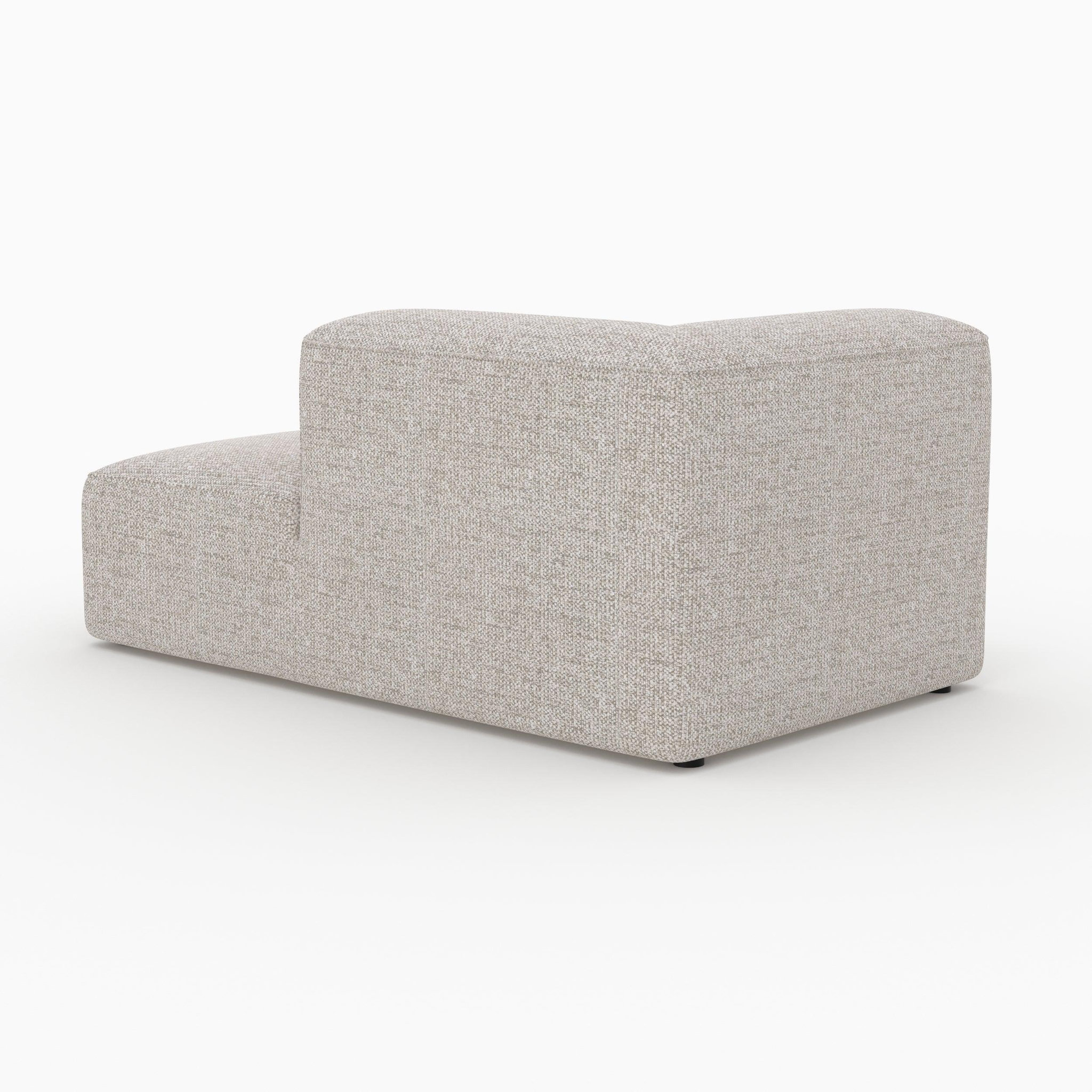 Voir la diapositive 5 : MAISON PAVANE Méridienne d'angle à droite pour canapé modulable en tissu beige-hestia