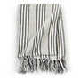 Voir la diapositive 3 : VIDAXL Couverture coton a rayures 125x150 cm Gris et Blanc