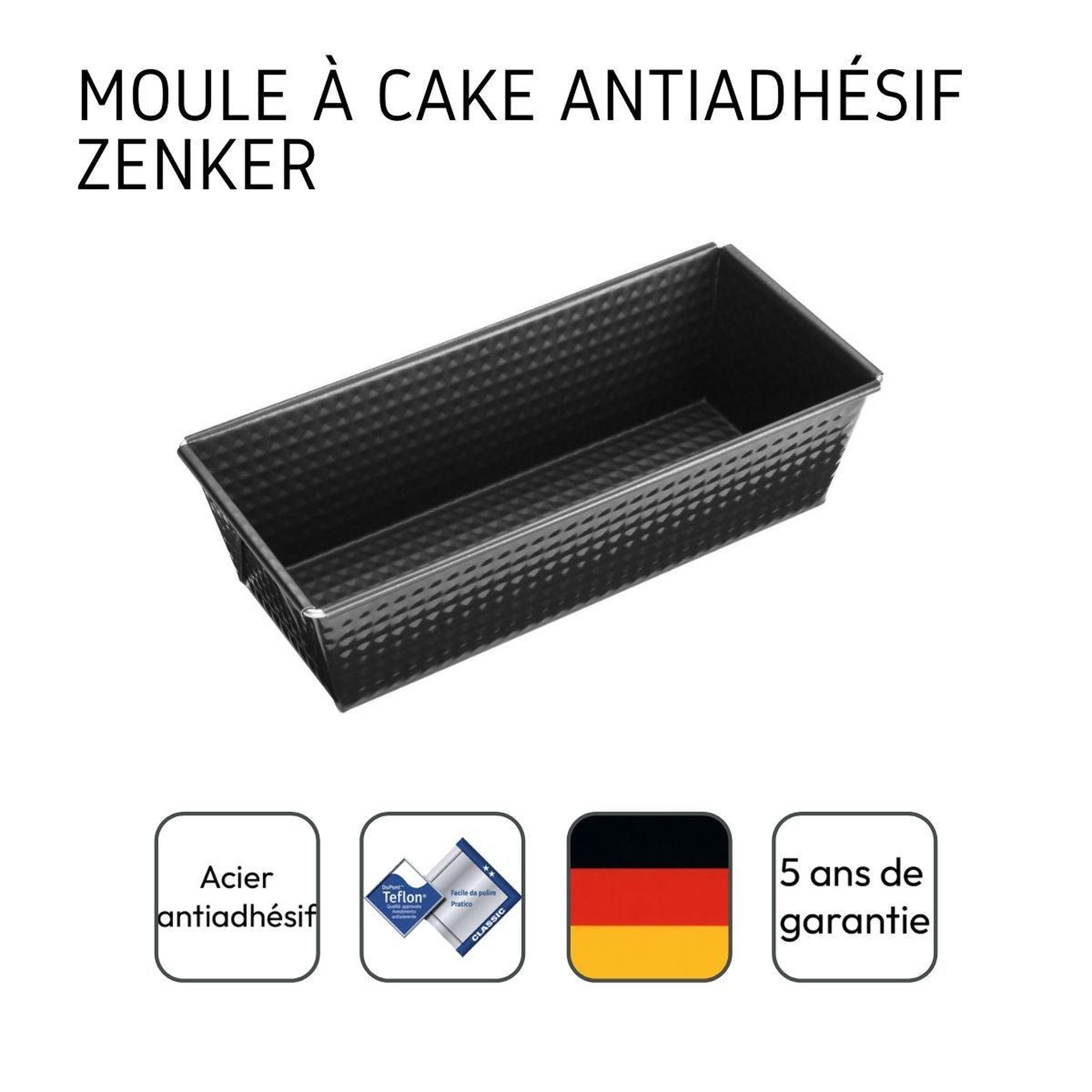 Voir la diapositive 4 : ZENKER Lot de 2 moules à cake 30,5 cm zenker black metallic