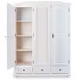 Voir la diapositive 2 : Paris Prix Armoire 3 Portes & 3 Tiroirs Bois  Izi  198cm Blanc