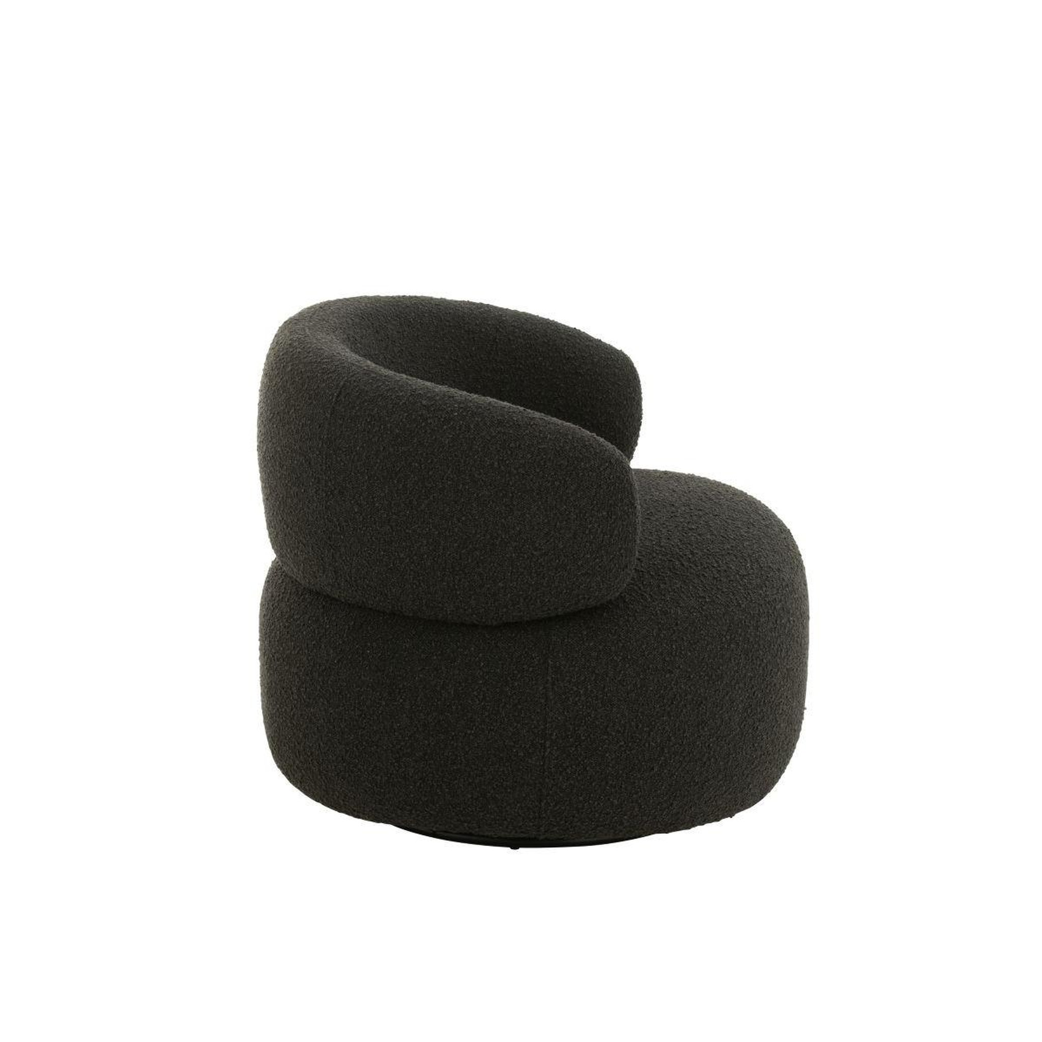 Voir la diapositive 3 : J-LINE Fauteuil Pivotant Rond  Cosy  85cm Noir