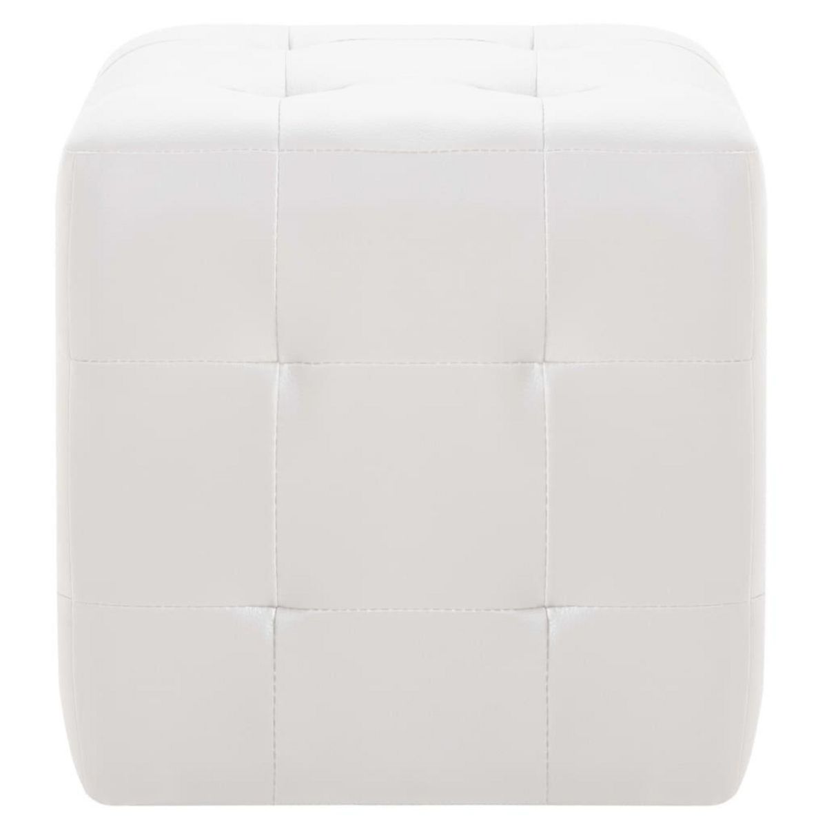 VIDAXL Poufs 2 pcs Blanc 30 x 30 x 30 cm Similicuir