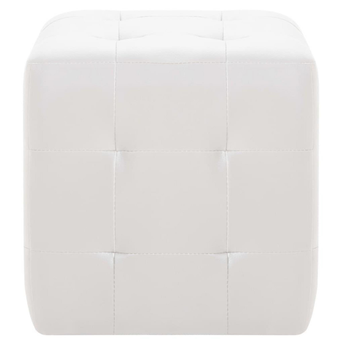 VIDAXL Poufs 2 pcs Blanc 30 x 30 x 30 cm Similicuir