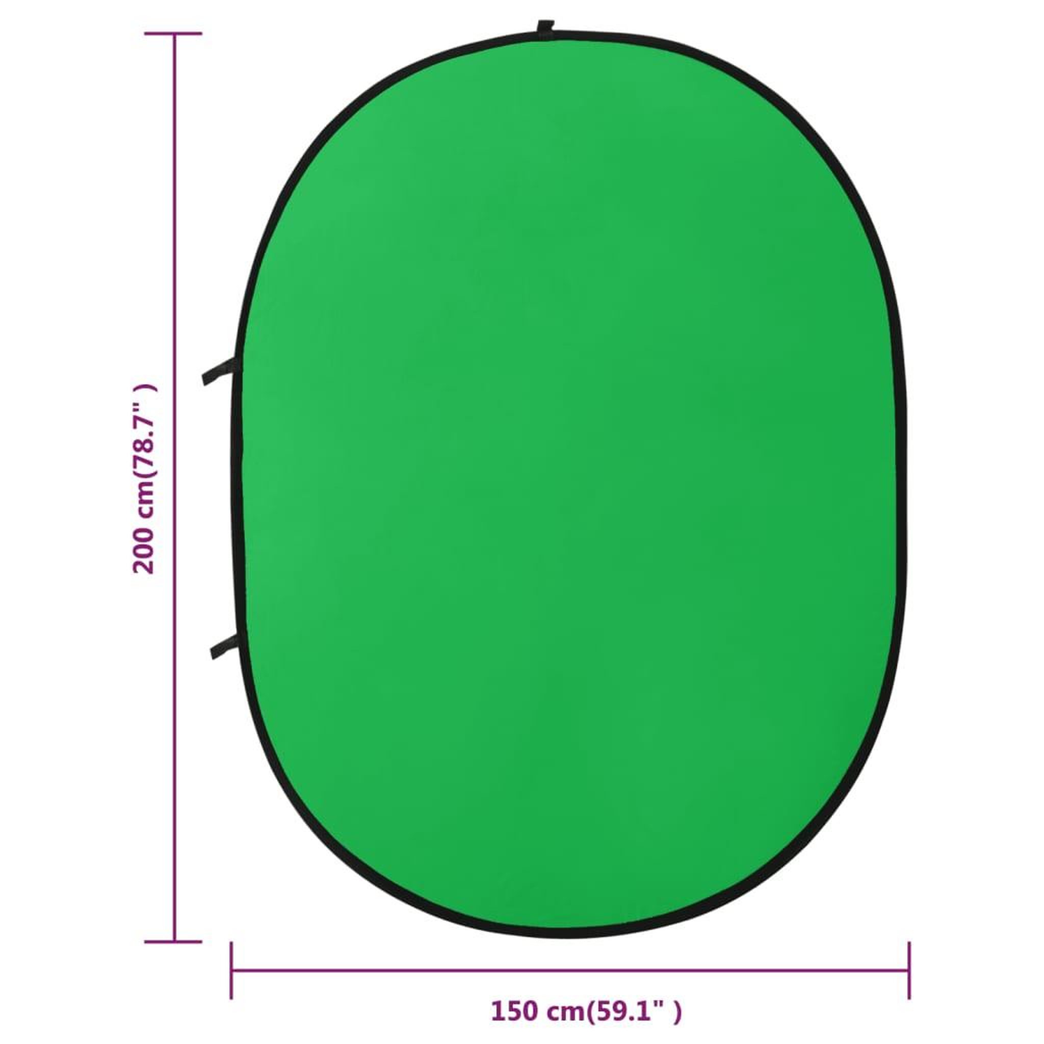 Voir la diapositive 6 : VIDAXL Ecran de fond de studio ovale 2 en 1 Vert et bleu 200x150 cm